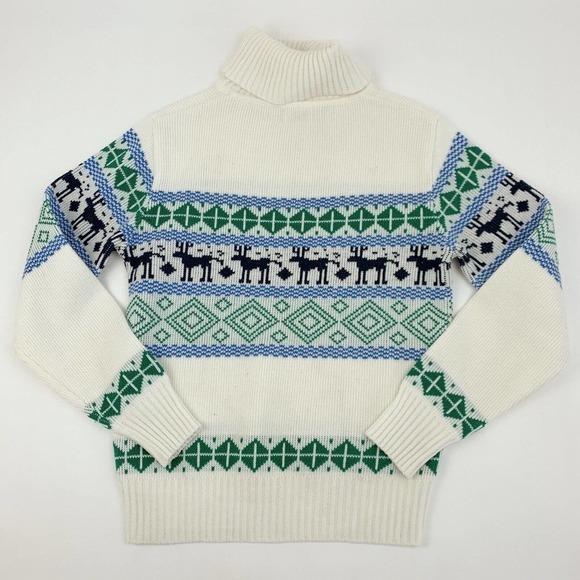 Vintage Touche Fair Isle Ugly Christmas Sweater Turtleneck Acrylic Small Medium - Picture 6 of 6